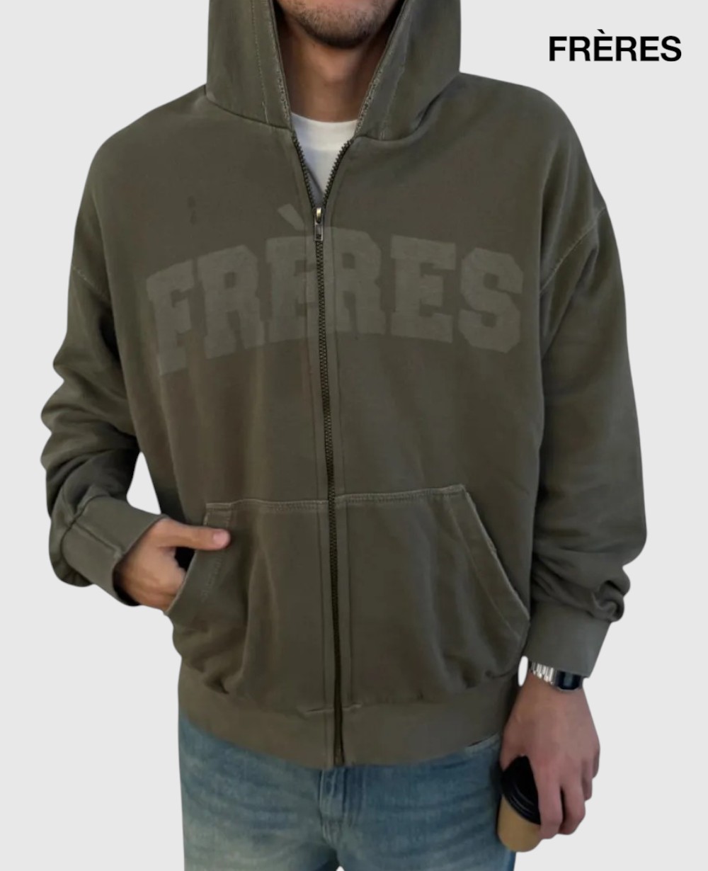 HOODIE ZIP WASHED